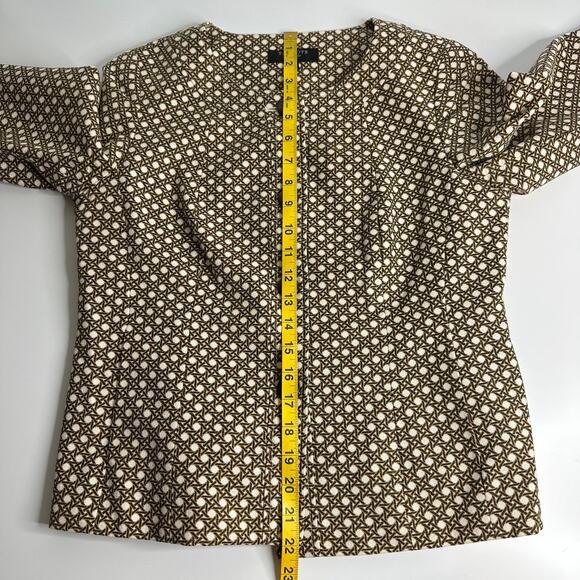 Talbots Brown Basketweave Lattice Pattern Blazer Jacket Womens Size 8 Petite 8P - Picture 11 of 11